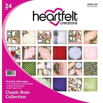 Набор бумаги 30х30 см "Classic rose", 24 листа (Heartfelt Creations)