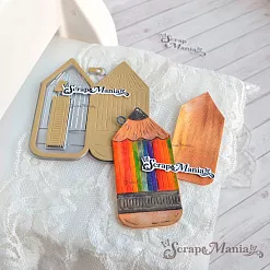 Нож "Школьная жизнь. Тег. Карандаш", 8х8,5 см (ScrapMania)
