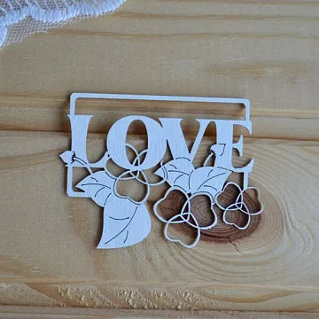 Украшение из чипборда "Flower Love" (Просто небо)