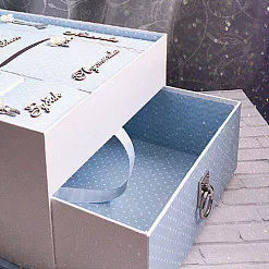 Двухъярусная заготовка для маминых сокровищ с 5 коробочками, цвет крафт