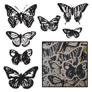 Набор вырубок "Крафт бабочки, черные" (Maya Road)
