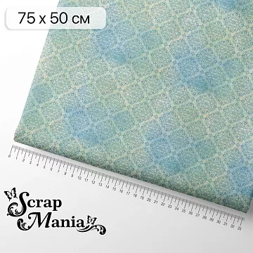 Отрез ткани 75х50 см "Школьная жизнь. Синие узоры" (ScrapMania)