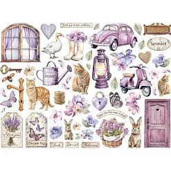 Набор вырубок из плотного картона "Lavender", 51 шт (Stamperia)