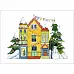 Тканевая карточка "Новогодний дом" (ScrapMania)