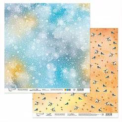 Набор бумаги 15х15 см "Снежный лес", 12 листов (Mr.Painter)