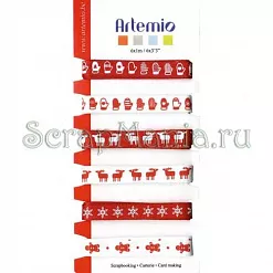 Набор лент "Новогодние мотивы красно-белые" (Artemio) Набор лент "Новогодние мотивы красно-белые" (Artemio)