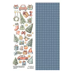 Лист с картинками 10х30 см "Снежинки-мандаринки. Детали" (ScrapMania)