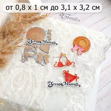 Нож "Пляж. Купальник и шляпа", 3,1х3,2 см (ScrapMania)