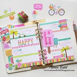 Набор бумаги 30х30 см "Gingham-linen rainbow. Фоновый", 24 листа (Doodlebug)