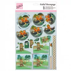 Аппликация бумажная вырубная А4 "Активный отдых медвежат" (DoCrafts) Аппликация бумажная вырубная А4 "Активный отдых медвежат" (DoCrafts)