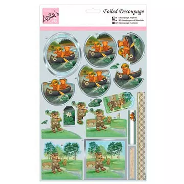 Аппликация бумажная вырубная А4 "Активный отдых медвежат" (DoCrafts)