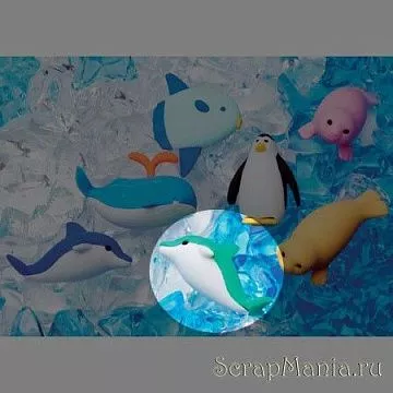 Ластик "Зеленый дельфин" (Iwako)