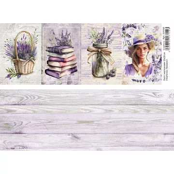 Лист с картинками 10х30 см "Карточки. Прованс" (ScrapMania)