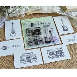 Штамп "Музыка нас связала", 6,8х2,3 см (AgiArt)