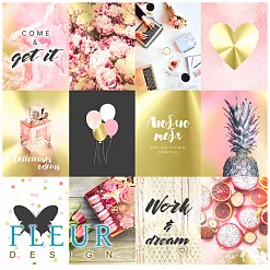 Набор карточек "Pretty pink 2" (Fleur-design) Набор карточек "Pretty pink 2" (Fleur-design)
