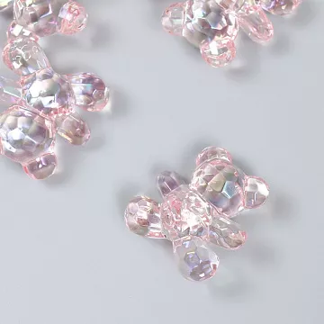 Акриловое украшение "Мишка розовый", 3х3 см (АртУзор)