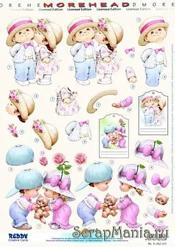 Аппликация бумажная вырубная "Парочки", А4