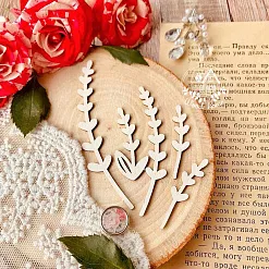 Чипборд "Ветка шалфея", 0,9х7,7 см (WoodHome)