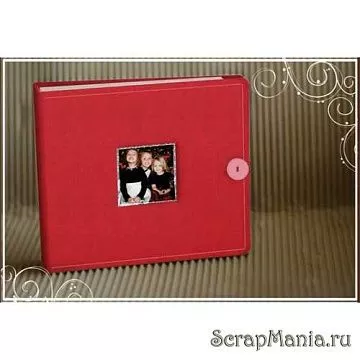 Альбом красный с застежкой-пуговицей 20х20 см (Fancy Pants)