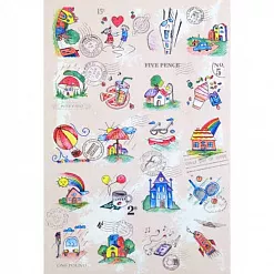 Наклейки А6 "Марки. Домики" (Ugomon)