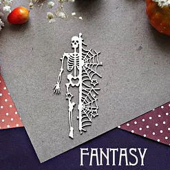 Украшение из чипборда "Скелет с паутиной 934" (Fantasy) Украшение из чипборда "Скелет с паутиной 934" (Fantasy)