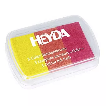 Штемпельная подушечка "Inc Pads 3 Colour" с чернилами на масляной основе, желто-красные оттенки (Heyda)