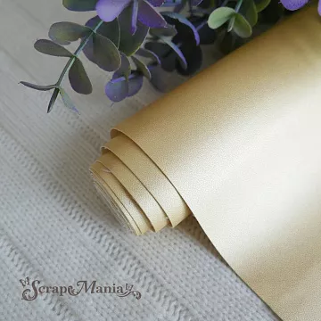 Отрез экокожи 30х69 см "Однотонный. Светло-золотой" (Pty Китай)