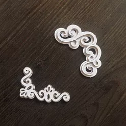Набор украшений из чипборда "Двойные завитки" (Белый кот)
