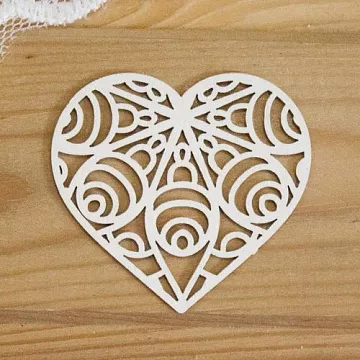 Украшение из чипборда "Сердце 14" (Просто небо)