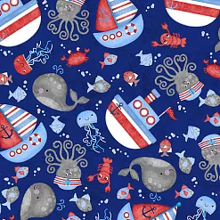 Отрез ткани 50х55 см "Морское приключение" (PEPPY)