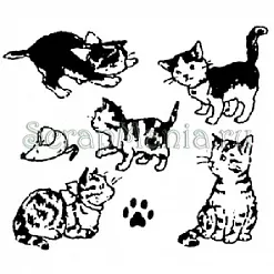 Набор штампов в жестяной коробочке "Кошки" (Kodomo no kao)