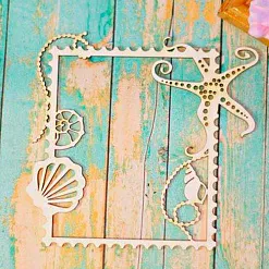 Украшение из чипборда "Рамка. Море" (ScrapКрым)