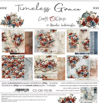 Набор бумаги 30х30 см "Timeless grace", 6 листов (CraftO'clock)