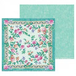 Бумага 15х15 см "Бабушкин сундук. Цветочный платок" (АртУзор)
