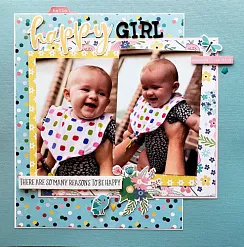 Набор бумаги 30х30 см с наклейками и высечками "You make miso happy", 13 листов (Jilibean soup)