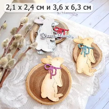 Нож "Пасха. Зайчик с бантом", 3,6х6,3 см (ScrapMania)