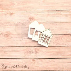 Чипборд "Имбирное Рождество. Шейкер. Дом с одним окном. Мини" (ScrapMania)
