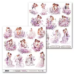 Бумага 30х30 см "Violet Whisper. Для вырезания. Молодожены" (Margaret)