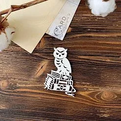Чипборд "Сова на книгах", 6,5х5 см (LeoMammy)