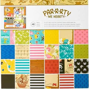 Набор бумаги 30х30 см "Party me hearty. Вечеринка", 48 листов (Imaginisce)