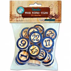 Набор деревянных украшений "Бинго, голубой" (Bottle Cap inc.)