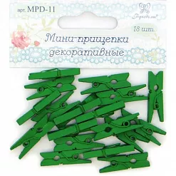 Набор деревянных прищепок "Зеленый" (Рукоделие)