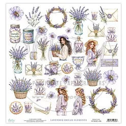 Бумага 30х30 см "Lavender Dream. Для вырезания" (Mintay) Бумага 30х30 см "Lavender Dream. Для вырезания" (Mintay)