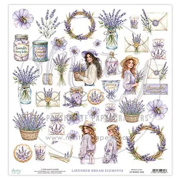 Бумага 30х30 см "Lavender Dream. Для вырезания" (Mintay)