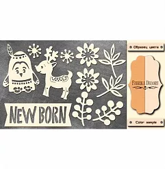 Набор украшений из чипборда "Scandi Baby Girl. New born" (Фабрика Декору)