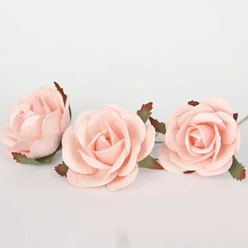 Цветок розы коттеджной "Средний. Розово-персиковый светлый", 4 см, 1 шт (Craft)