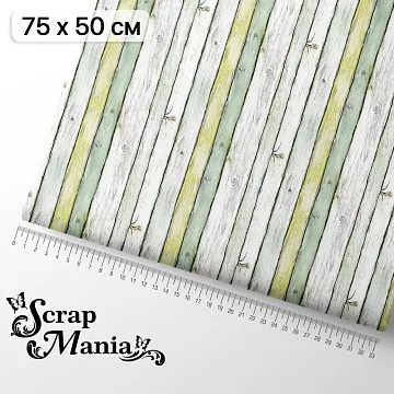 Отрез ткани 75х50 см "СуперБабушка. Деревяшки" (ScrapMania)