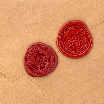 Сургучная печать на клеевой основе "Новый Год. Дедушка", 3,5 см, 1 шт (Почта Деда Мороза)