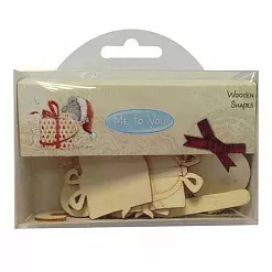 Набор деревянных вырубок "Подарки, игрушки, сердца", 16 шт (Trimcraft) Набор деревянных вырубок "Подарки, игрушки, сердца", 16 шт (Trimcraft)