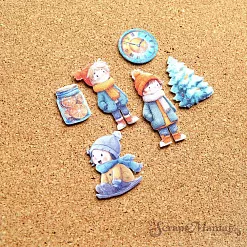 Набор тканевых высечек "Снежинки-мандаринки", 31 шт (ScrapMania)